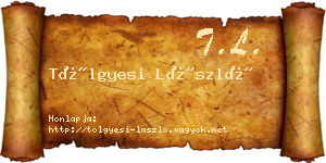 Tölgyesi László névjegykártya